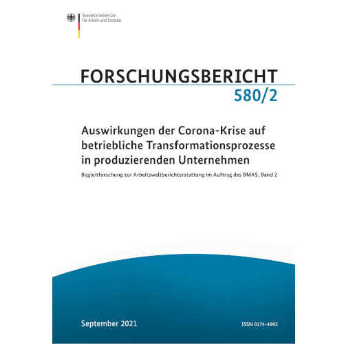 Cover Auswirkungen der Corona-Krise auf betriebliche Transformationsprozesse in produzierenden Unternehmen